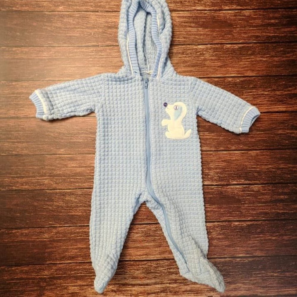 Vintage Puppy Dog Sleeper Pajamas One Piece